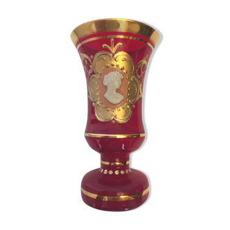 Small colored glass vase