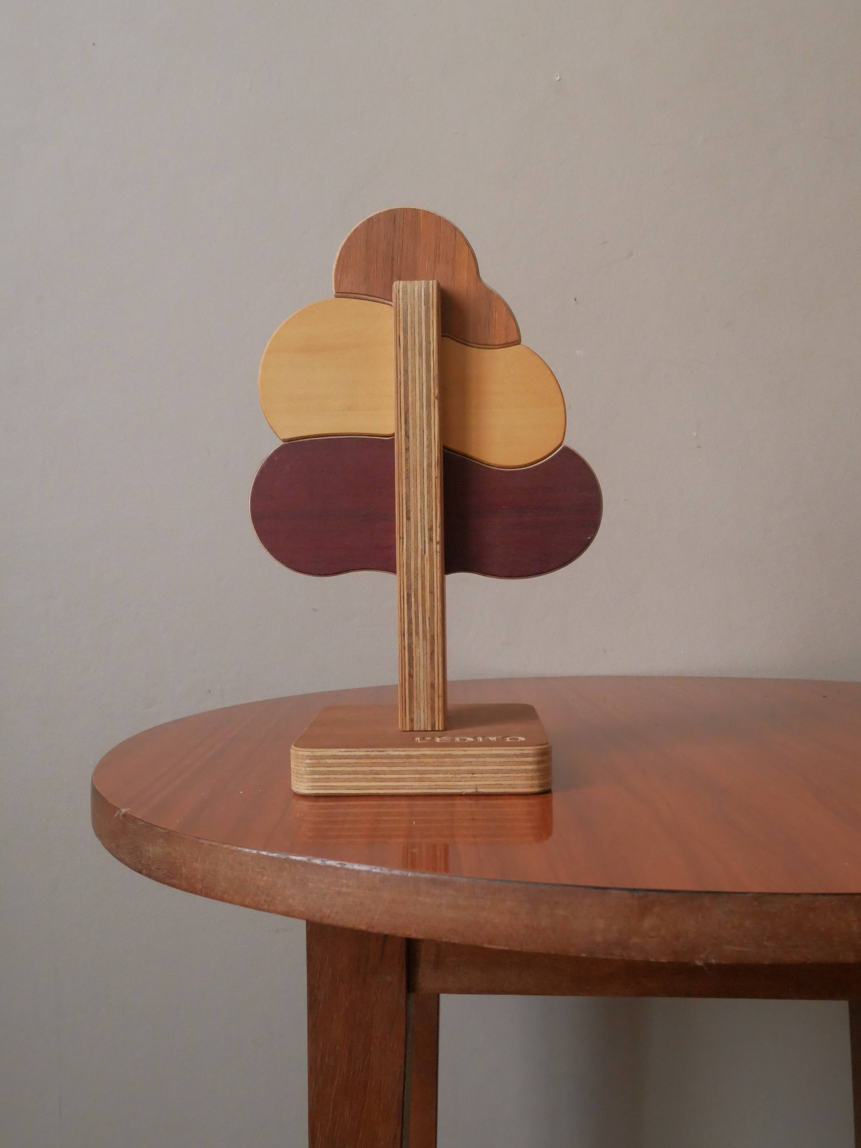 Wooden puzzle second-hand toy tree minimalist decorative object Scandinavian decoration