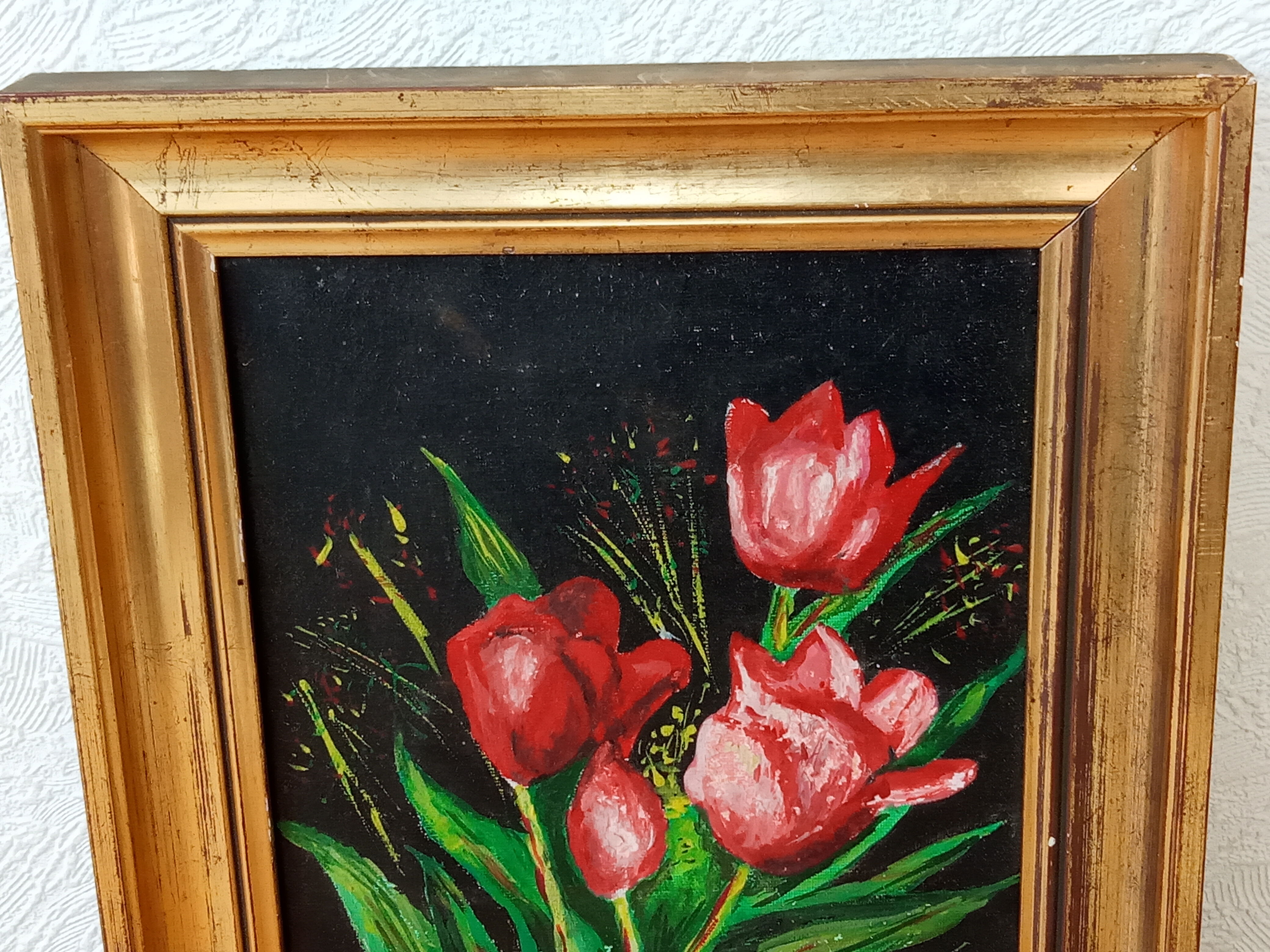 Tulip bouquet painting on canvas