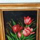 Tulip bouquet painting on canvas