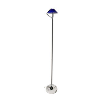 Floor lamp in opaline and marble, Italian work, 1980