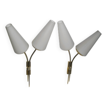 Pair of Lunel wall lights from the 1950s.