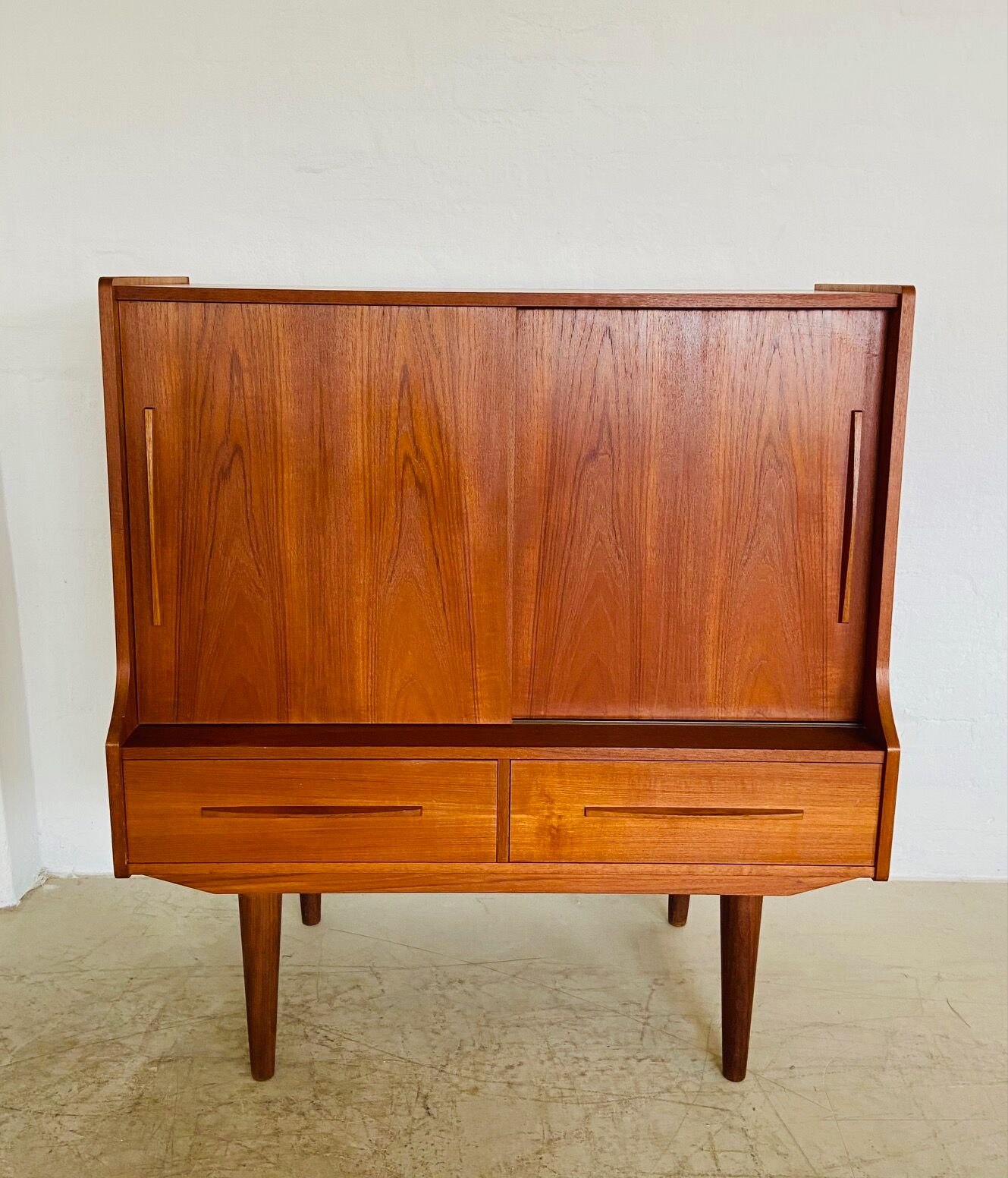 Vintage Danish mid-century teak bar cabinet 1960