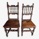 Paire rare de chaises sculptées, fabrication italienne du XVIIe siècle.