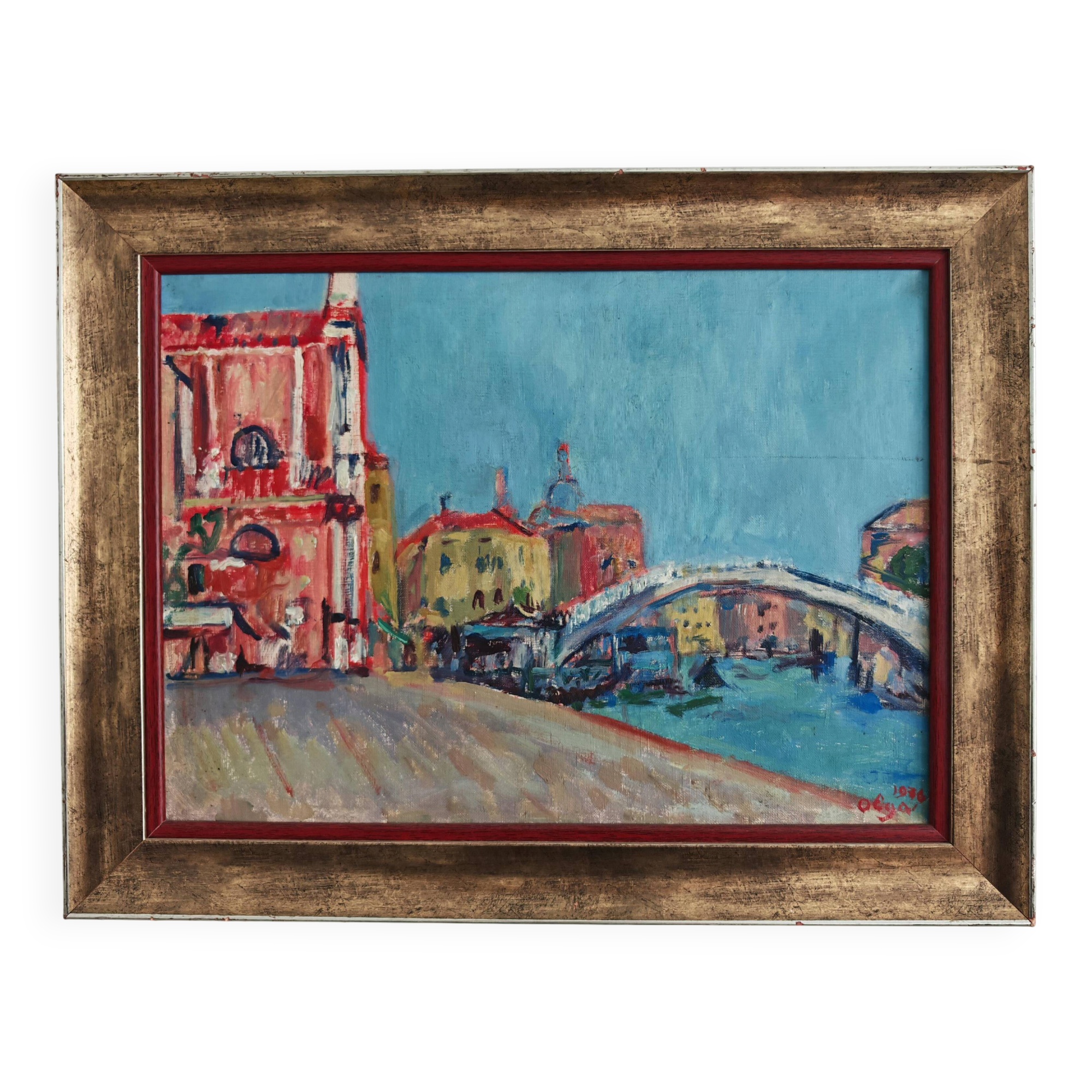 Impressionist painting "Venice", oil on canvas by Olga Milunovic.