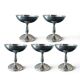 Set of 5 modernist dessert bowls in heavy stainless steel – In the style of