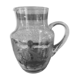 Large engraved crystal jug for orangeade