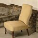 Pale yellow Napoleon III armchair