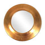 Round mirror strapping brass gilded vintage