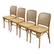 Ensemble de 4 chaises vintage Prague ou 811, FMG Pologne, Thonet Josef Hoffmann Design