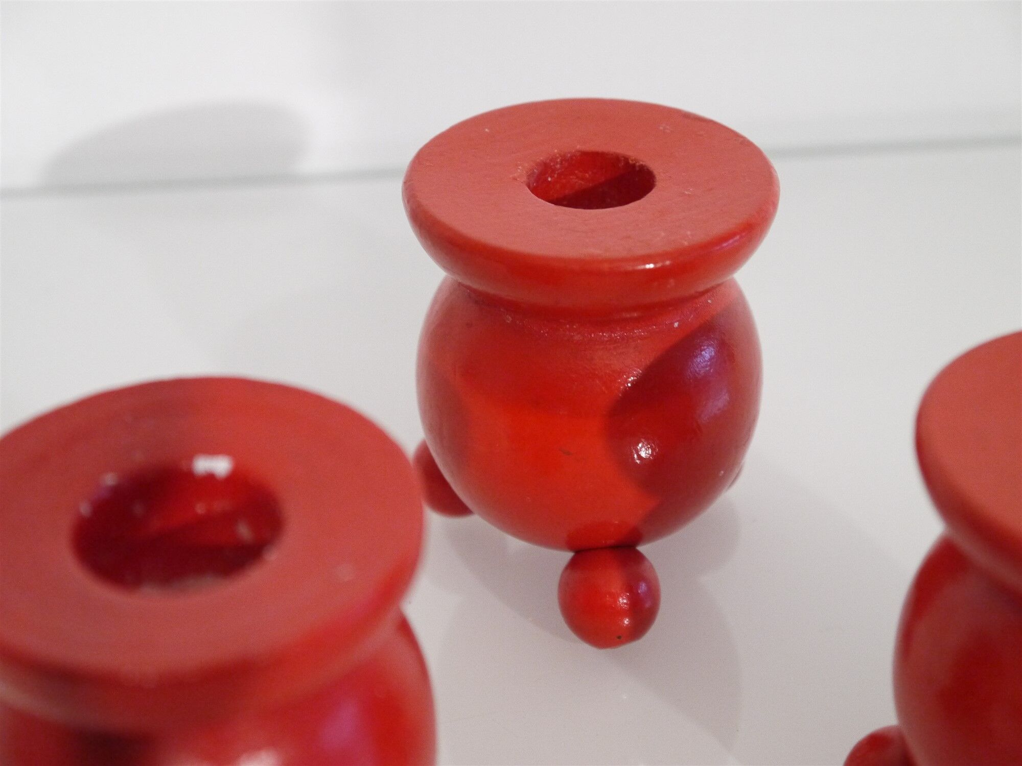 Lot de bougeoirs scandinaves en bois
