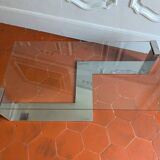 Chrome and glass coffee table from the 1970s.