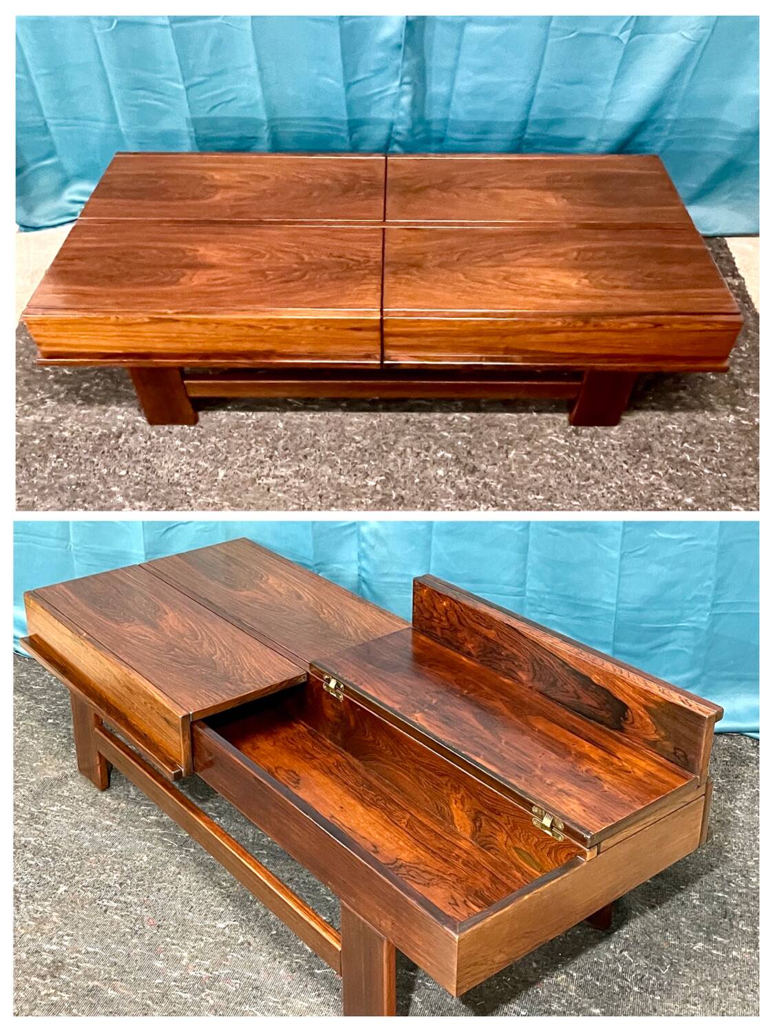 Michelucci Giovanni coffee table, Italian design, rosewood