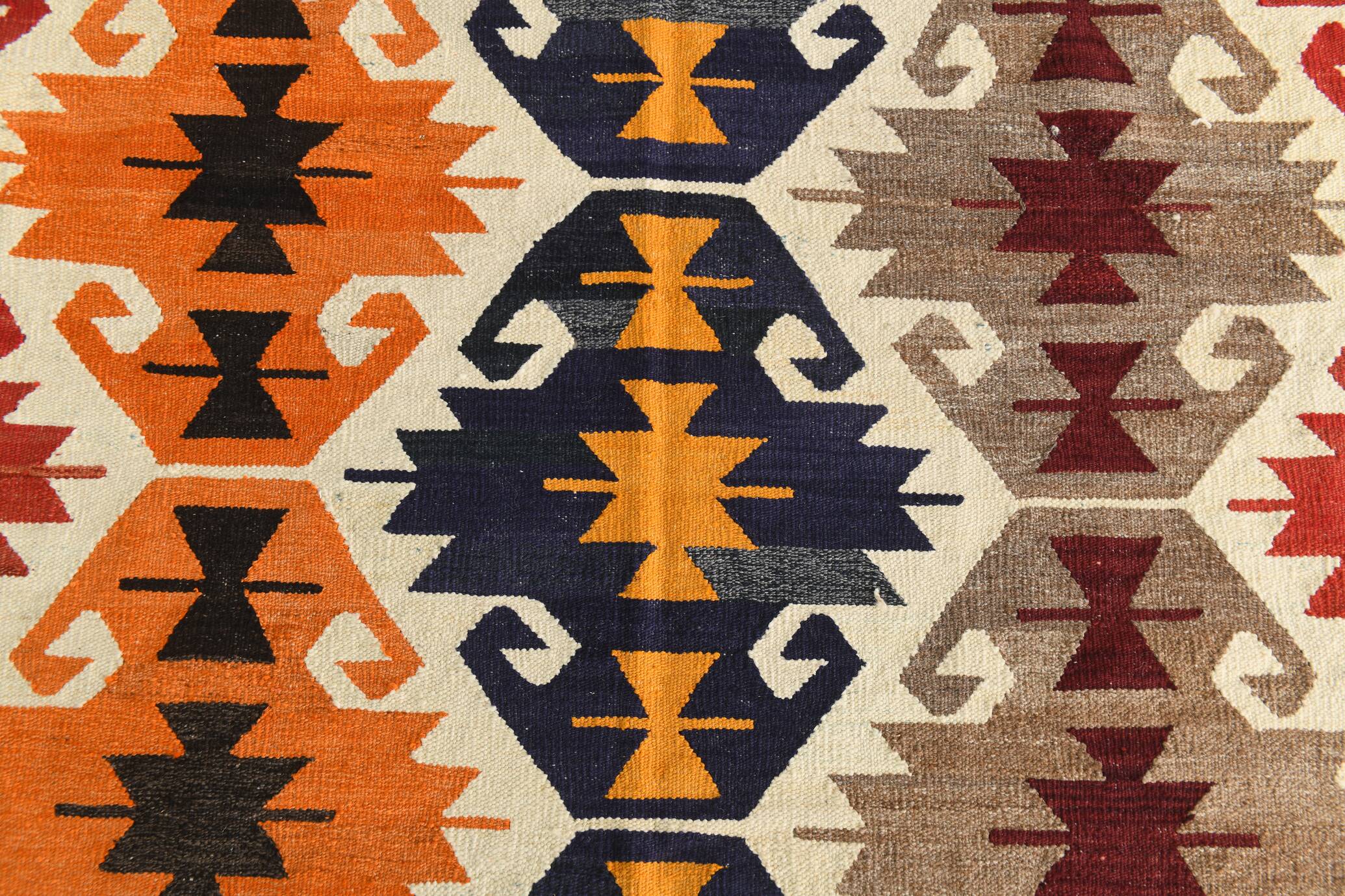 8x12 Multicolor Geometric Vintage Kilim Rug, 252x361Cm