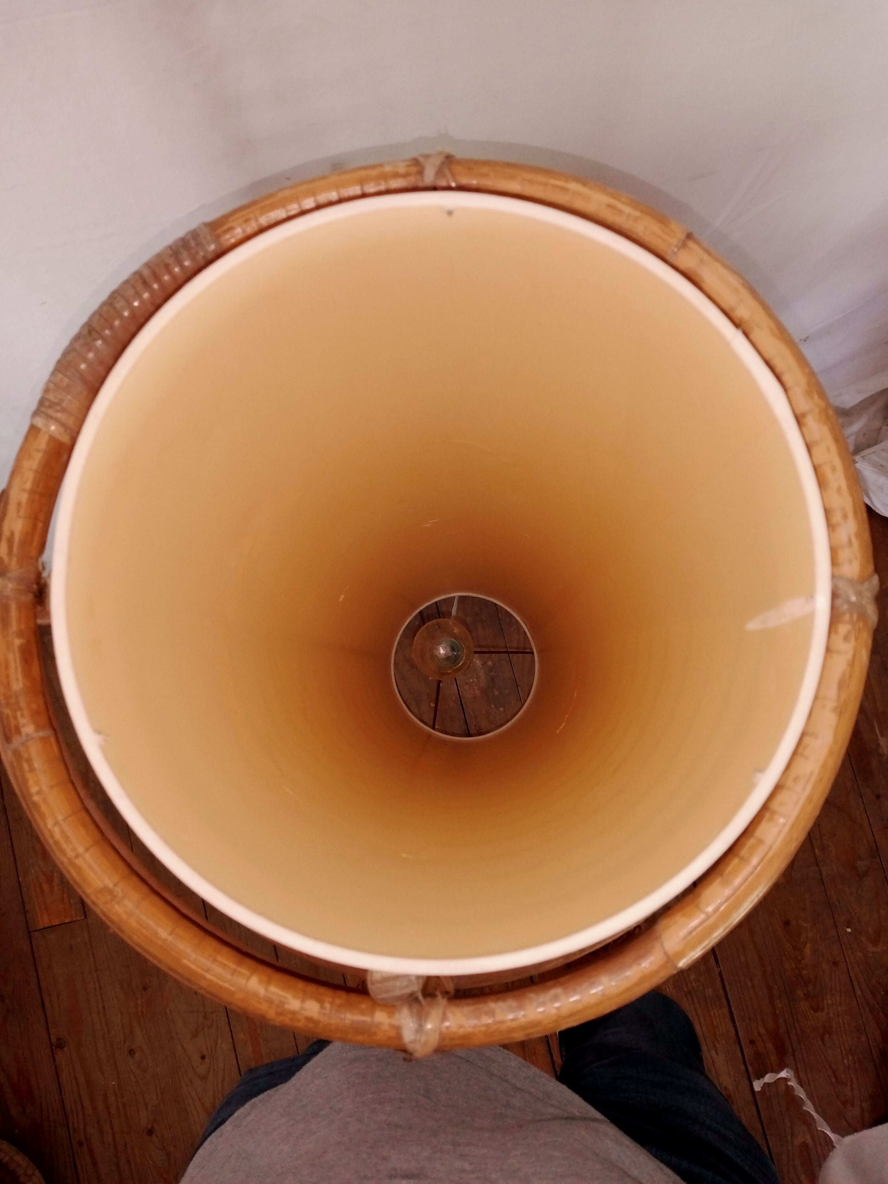 Vintage bamboo floor lamp