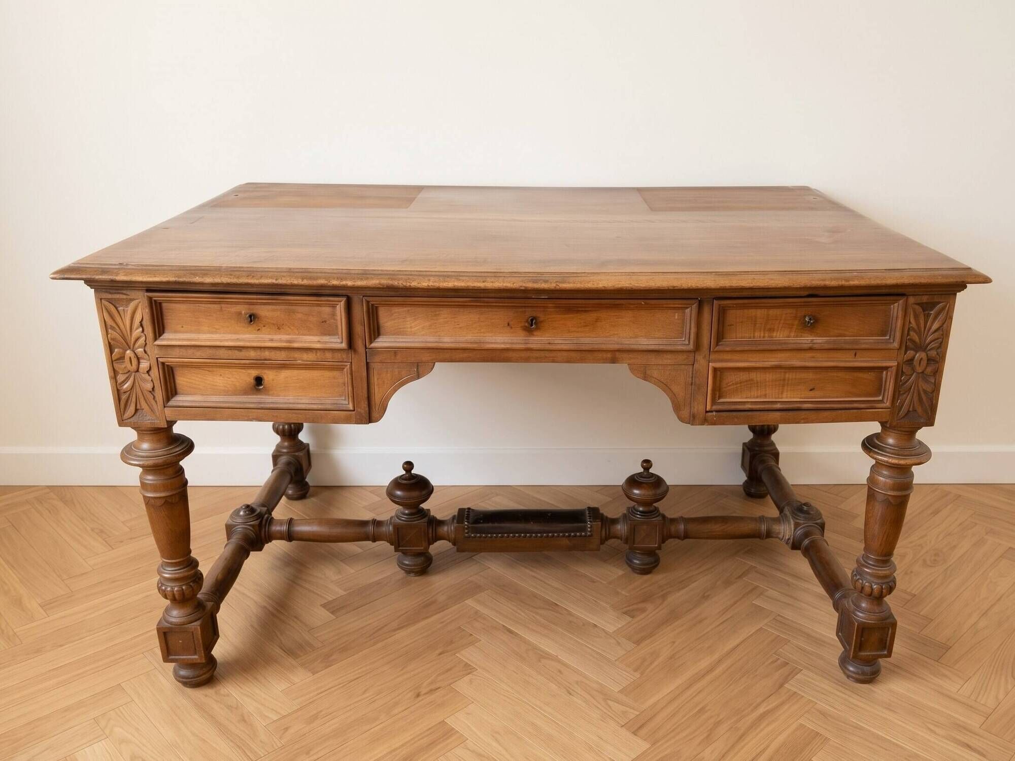 Antique tiered desk in solid oak