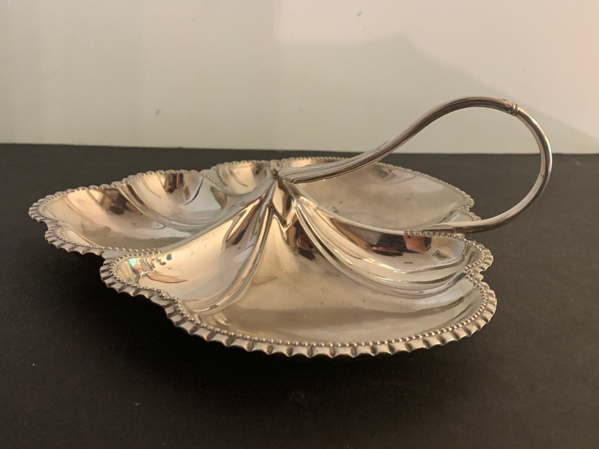 Walker Silver Metal Aperitif Dish - Sheffield Hall England Art Deco 1920