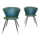 Set of Spanish Iron and Green Skai Club Chairs, 1960s