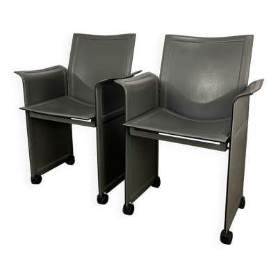 Paire de chaises Korium par Tito Agnoli pour Matteo Grassi