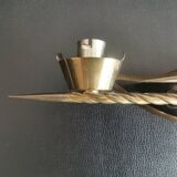 1 applique double éclairage en laiton et verre noir et doré