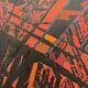 Tableau abstrait huile sur panneau, Serge Detriaux, ca 1988
