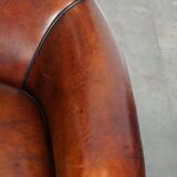 sheepskin armchair with a beautiful finish and deep color