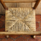 Mulched high chair, turned wood