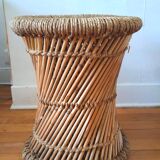 Vintage wicker and rope stool