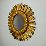 Miroir soleil en bois dorée, mid century, 54cm