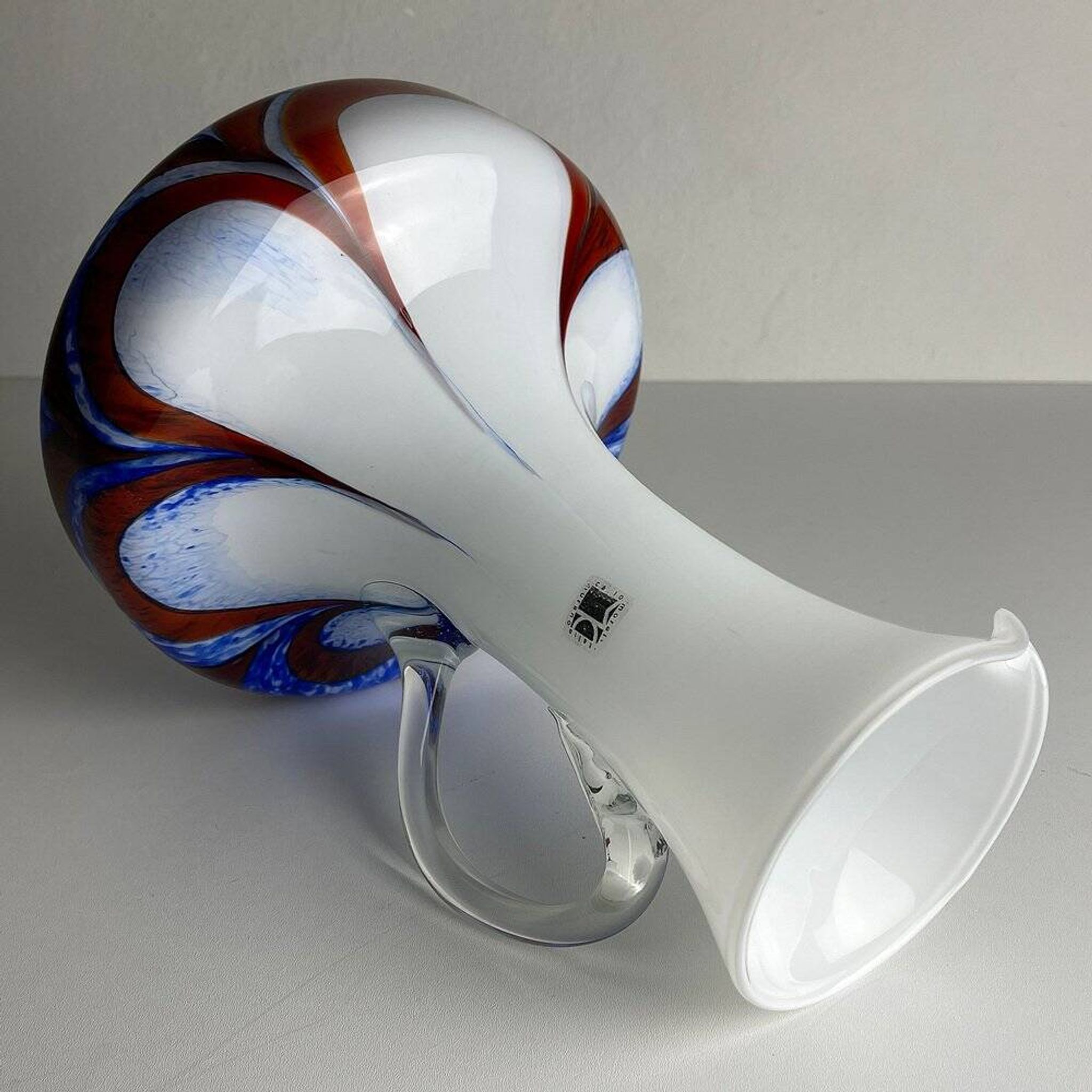 Hand-cut Murano glass pitcher by Carlo Moretti, Italy, 1970s.
