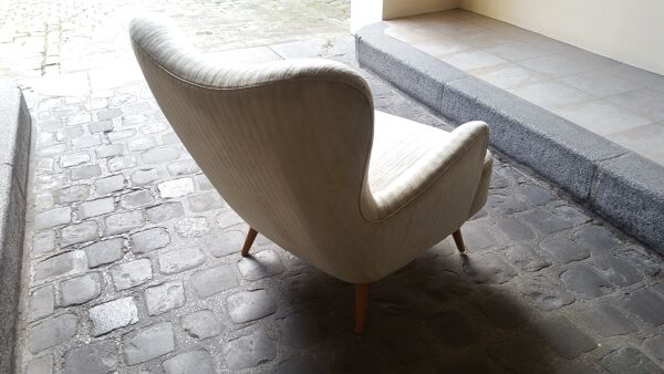 Ensemble de 4 fauteuils organic wingback chairs des années 50/60 vintage