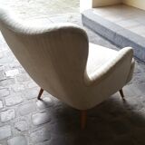 Set of 4 chairs organic wingback chairs of the 50s/60s vintage