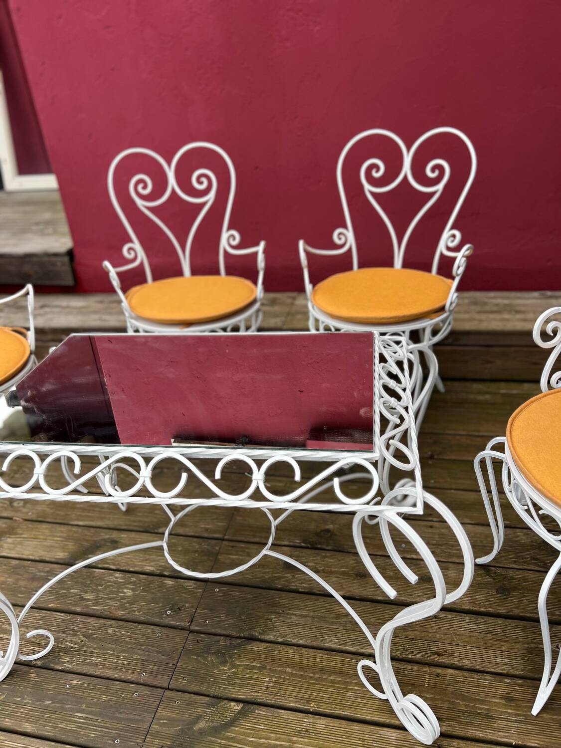 Wrought iron garden furniture