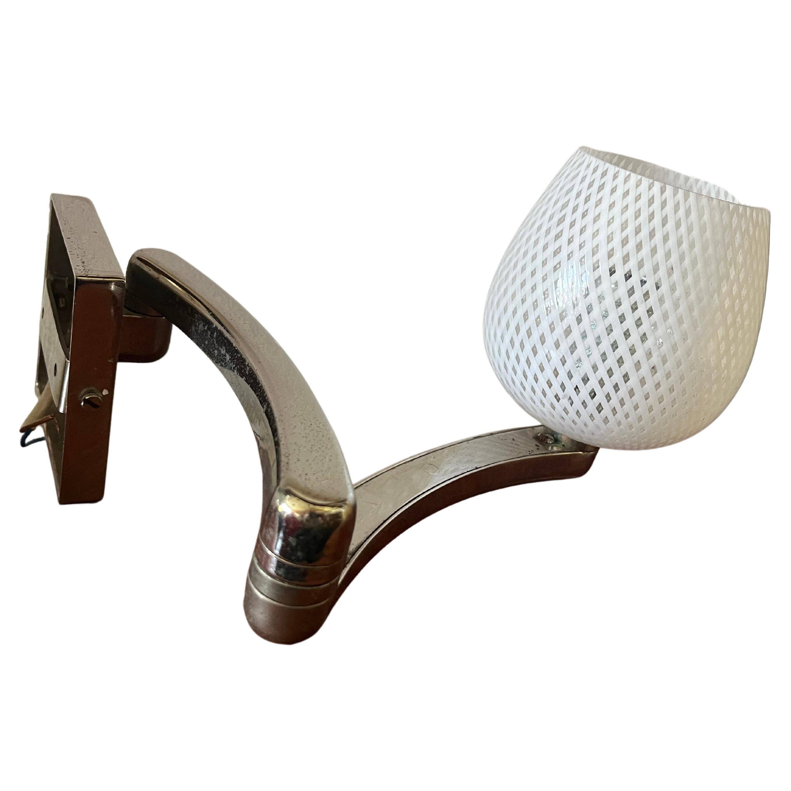 Pair of Murano Glass Wall Lamps from the 1950s with Adjustable Support