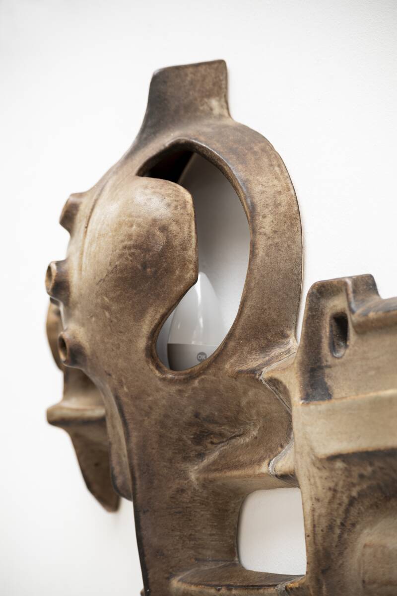 Brutalist wall lamp by Matt Camps for Loré Ceramics, the Netherlands, 1960s