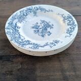 Assiettes en faïence terre de fer Gien modèle Baroque