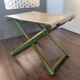 Tabouret pliable vintage Regency en hêtre italien et cuir