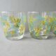 4 verres Geneviève Lethu, décor mimosa
