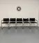 Lot of 5 tubular metal leather chairs designed by Mart Stam, Bauhaus, 1970s.