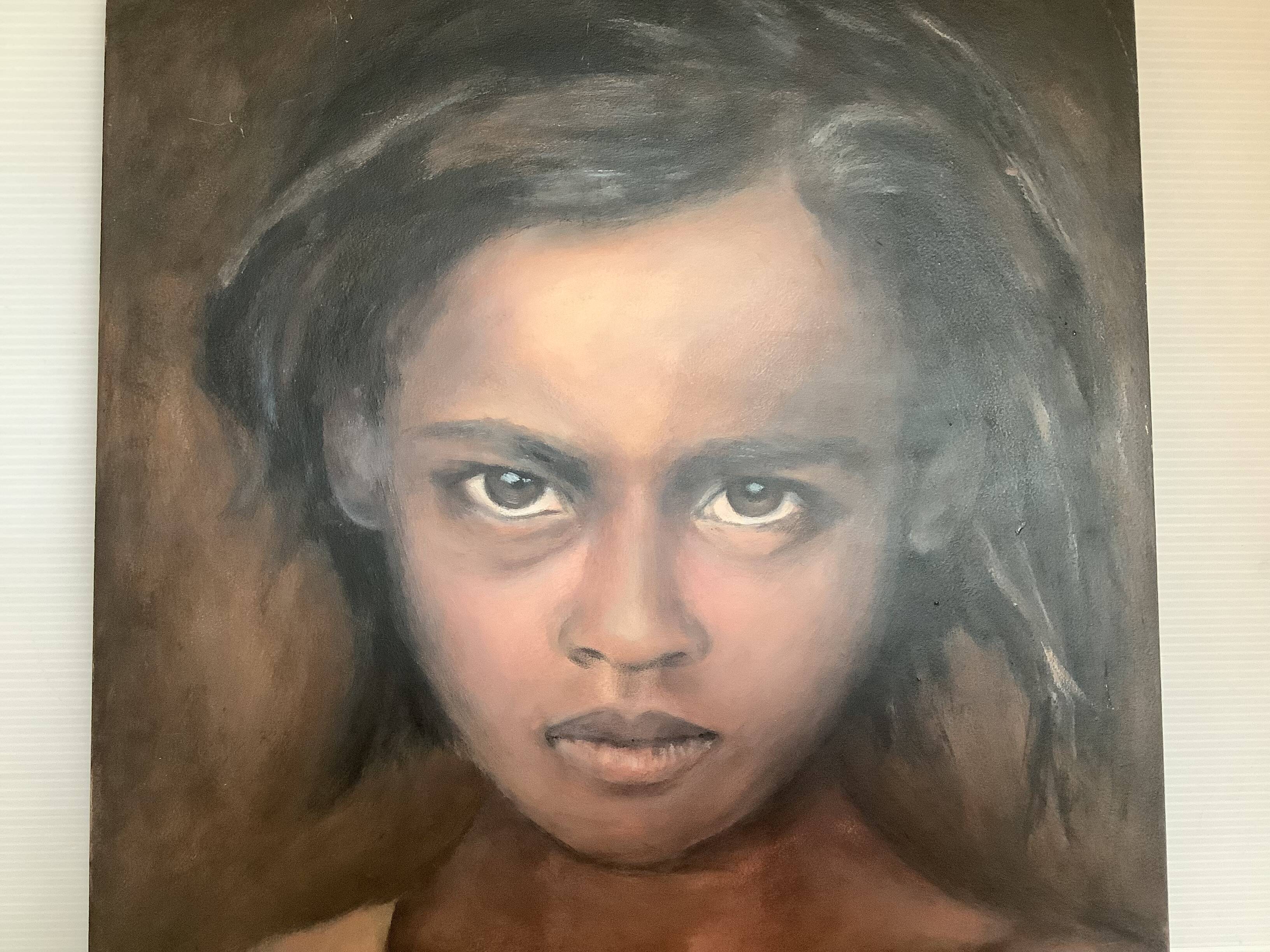 Portrait by Heidi Vanlerberghe painting on panel