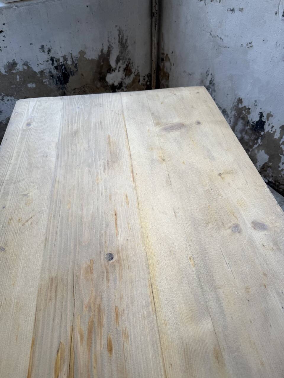 Table de ferme en pin et chêne