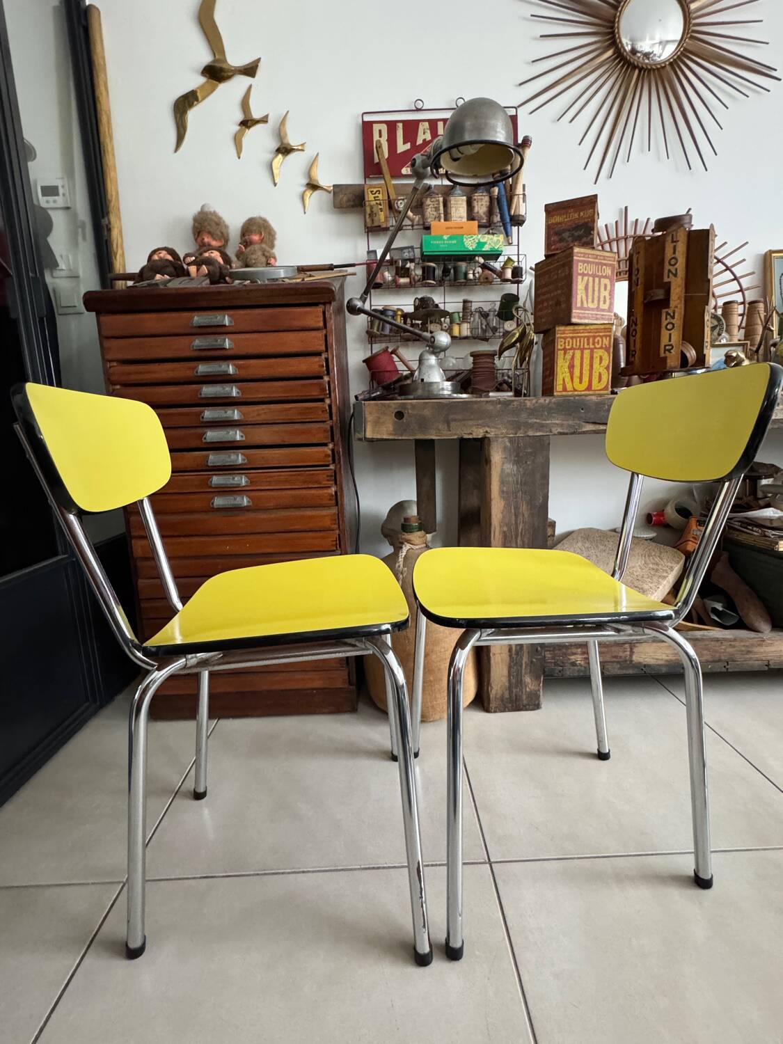 Pair of vintage Formica chairs