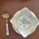 Porcelain deep dish and spoon
