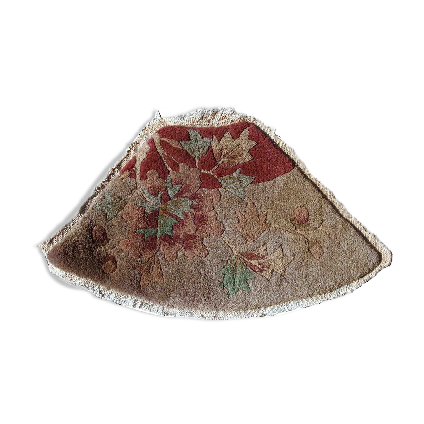 Antique Chinese carpet Art Deco handmade 30cm x 53cm 1920s