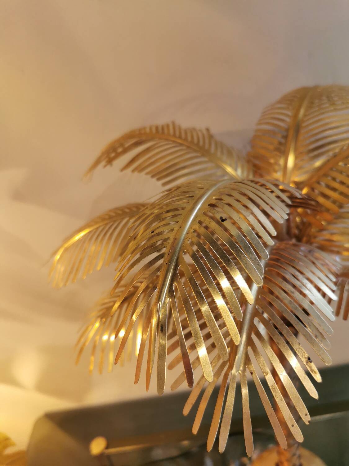 Solid brass palm tree lamp
