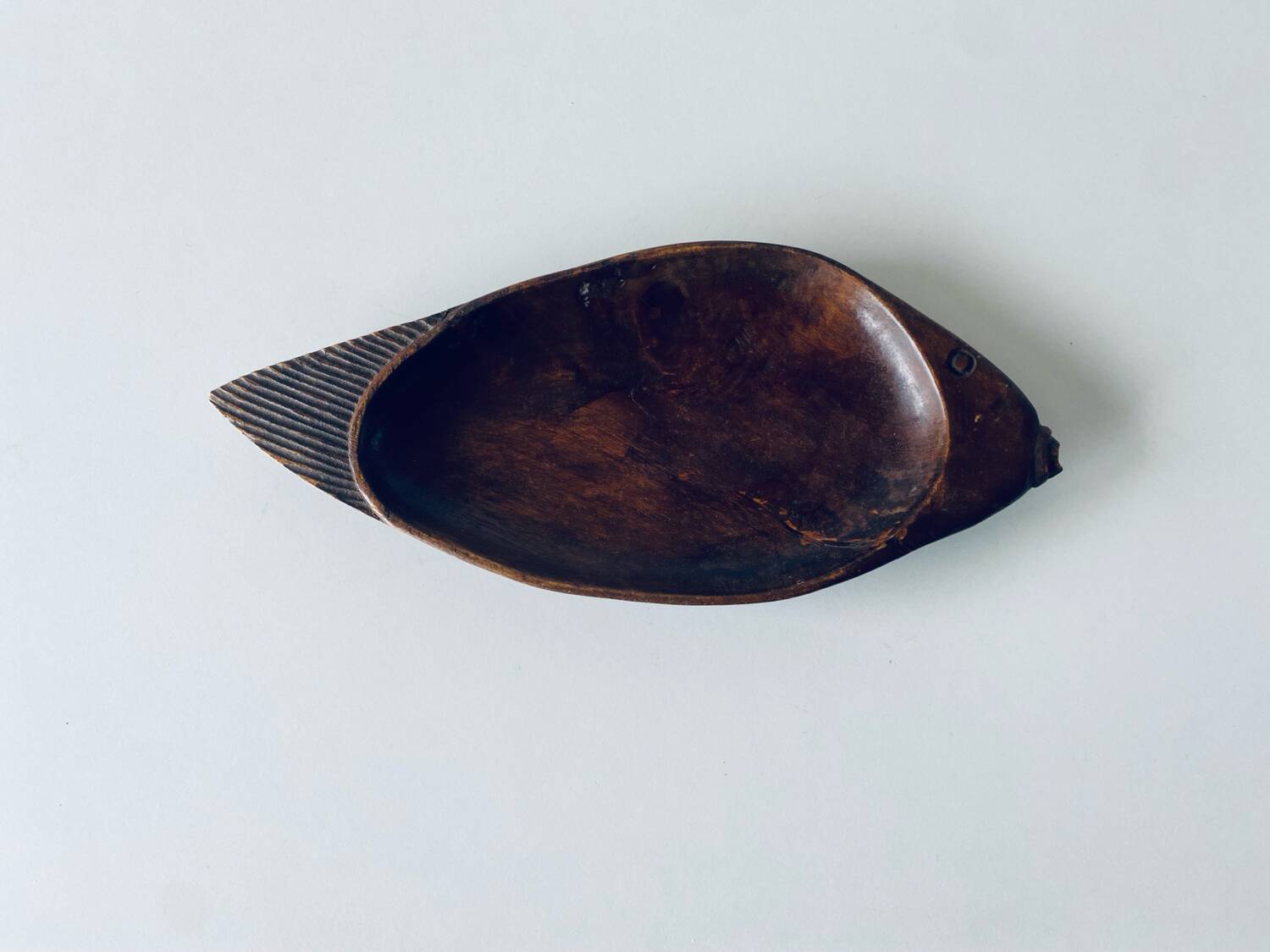 Fish-shaped wooden dish
