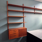 Unité murale modulaire en teck vintage scandinave “Veggen De Luxe”, Norvège