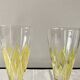 Lot de 4 verres - flûtes à champagne VMC Reims Arlequin - décor jaune