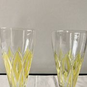 Set of 4 glasses - VMC Reims Arlequin champagne flutes - yellow decor