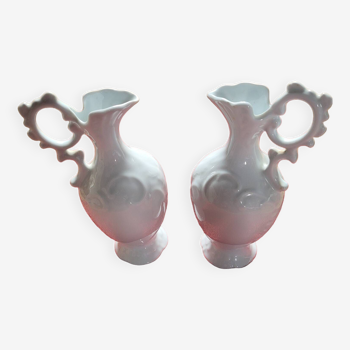 Beautiful set of Limoges porcelain ewers